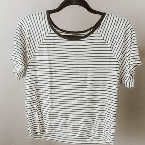 Striped Crop T shirt